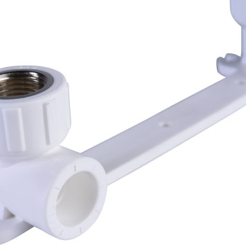 Настенный комплект Политэк 20х1/2 для смесителя полипропиленовых труб под сварку (белый)-3