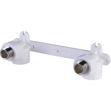 Настенный комплект Политэк 20х1/2 для смесителя полипропиленовых труб под сварку с наружной резьбой (белый)