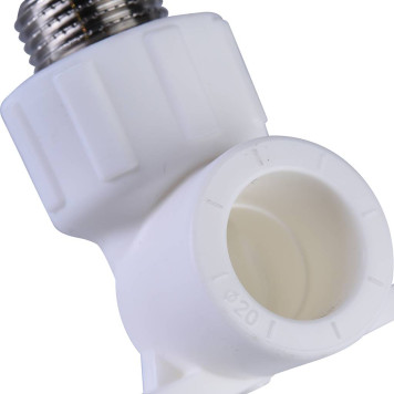 Настенный комплект Политэк 20х1/2 для смесителя полипропиленовых труб под сварку с наружной резьбой (белый)-5