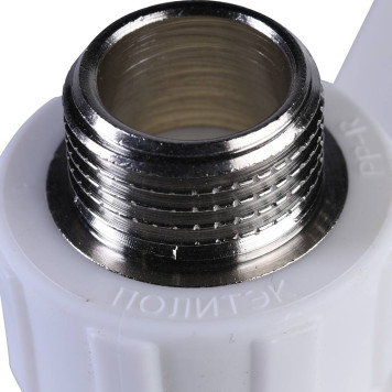 Настенный комплект Политэк 20х1/2 для смесителя полипропиленовых труб под сварку с наружной резьбой (белый)-6