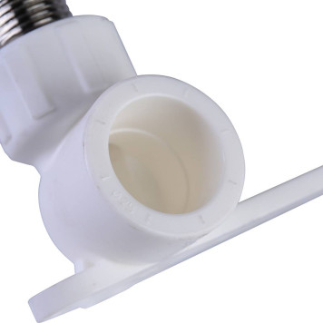 Настенный комплект Политэк 25х1/2 для смесителя полипропиленовых труб с резьбой под сварку (белый)-4