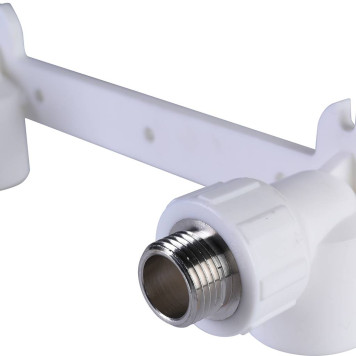 Настенный комплект Политэк 25х1/2 для смесителя полипропиленовых труб с резьбой под сварку (белый)-5