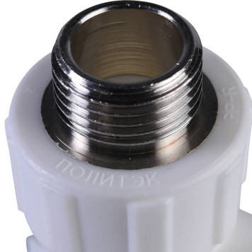 Настенный комплект Политэк 25х1/2 для смесителя полипропиленовых труб с резьбой под сварку (белый)-6