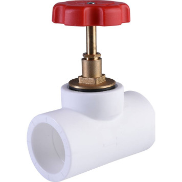 Вентиль Политэк для полипропиленовых труб d=40 (белый) под сварку