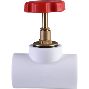 Вентиль Политэк для полипропиленовых труб d=40 (белый) под сварку-1