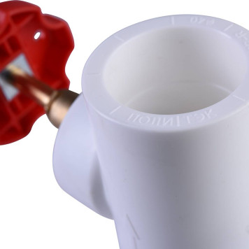 Вентиль Политэк для полипропиленовых труб d=40 (белый) под сварку-3