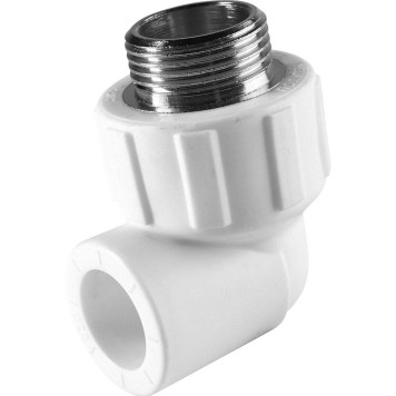 Угольник Политэк 20x3/4 с наружной резьбой для сварки полипропиленовых труб (белый)-6