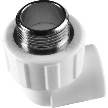 Угольник Политэк 20x3/4 с наружной резьбой для сварки полипропиленовых труб (белый)-7