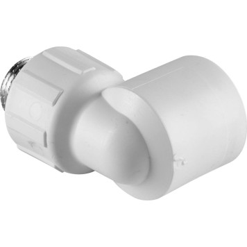 Угольник Политэк 25x1/2 для сварки полипропиленовых труб с наружной резьбой (белый)-2