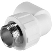 Угольник Политэк 25x3/4 с наружной резьбой для полипропиленовых труб под сварку (цвет белый) (9410002534)