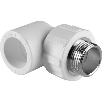 Угольник Политэк 25x3/4 с наружной резьбой для сварки полипропиленовых труб (белый)-1