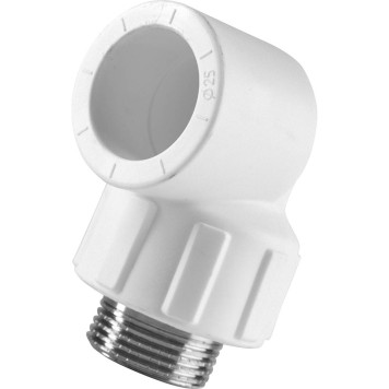 Угольник Политэк 25x3/4 с наружной резьбой для сварки полипропиленовых труб (белый)-5