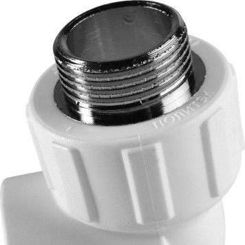 Угольник Политэк 25x3/4 с наружной резьбой для сварки полипропиленовых труб (белый)-6