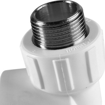 Угольник Политэк 32x3/4 с наружной резьбой для сварки полипропиленовых труб (белый)-6