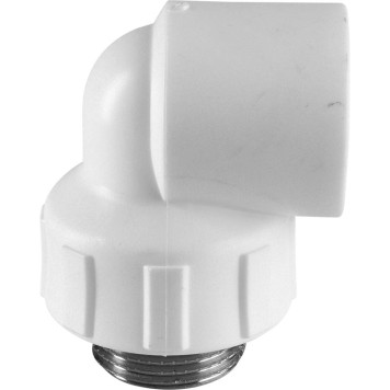 Угольник Политэк 32x1& для сварки полипропиленовых труб с наружной резьбой (белый)-2