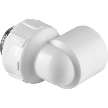 Угольник Политэк 32x1& для сварки полипропиленовых труб с наружной резьбой (белый)-3