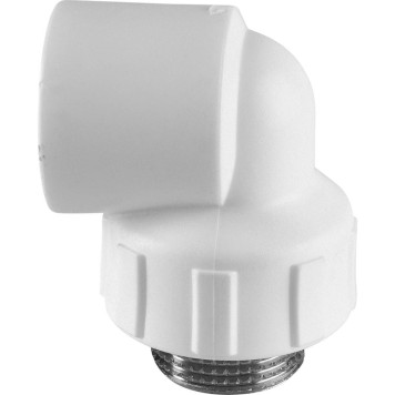 Угольник Политэк 32x1& для сварки полипропиленовых труб с наружной резьбой (белый)-5