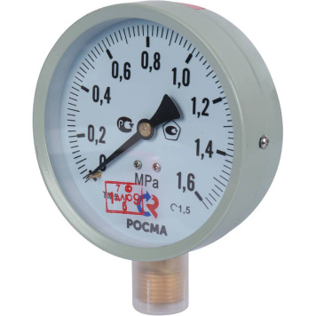 Манометр РОСМА ТМ-510P.00 G1/2.1,5.M2 диам. 100 мм (0-1,6МРа)