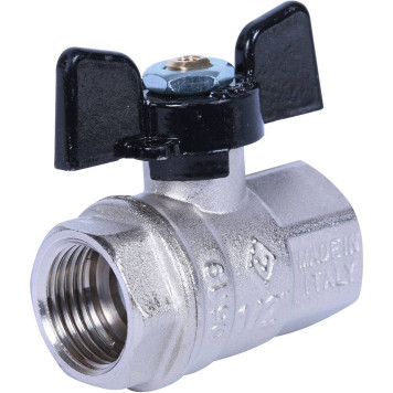 Шаровой кран BUGATTI New Jersey с ручкой-бабочкой, внутренняя резьба 1/2&-2