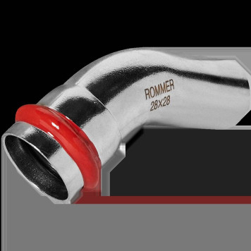 Угольник ROMMER однораструбный 45°-НПр, 28, из нержавеющей стали прессовой (RSS-0004-000028)