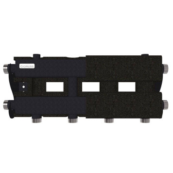 Модульный коллектор GIDRUSS MK-60-3D.EPP (до 60 кВт, магистраль G 1, 2+1 контура G 1, EPP-термоизоляция, 4D-кронштейны K.UMS, цвет черный муар с серебром, подключение для температурного датчика) (MK 6002T 20)