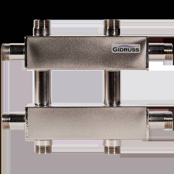 Модульный коллектор GIDRUSS MK 60А1T 20 нержавеющий с термоизоляцией MKSS-60-3DU.EPP (до 60 кВт, магистраль G 1, 3 контура G 1 ) (MK 60А1T 20)-1