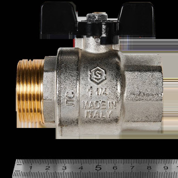 Кран шаровой полнопроходной STOUT SVB-0004-200032 ВР/НР ручка бабочка 1 1/4 (SVB-0004-200032)-1