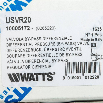 Watts Перепускной клапан USVR 20 (10005172)-10