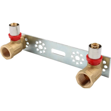 TIEMME Водорозетка двойная на планке 16х1/2