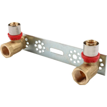 Водорозетка TIEMME двойная на планке 20х1/2