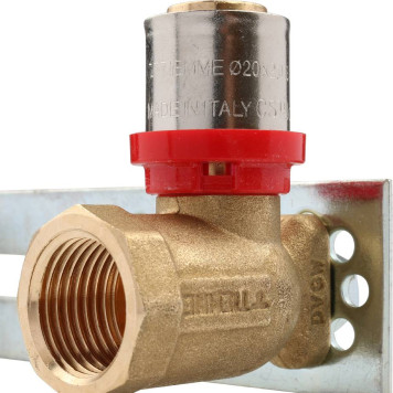 Водорозетка TIEMME двойная на планке 20х1/2-4