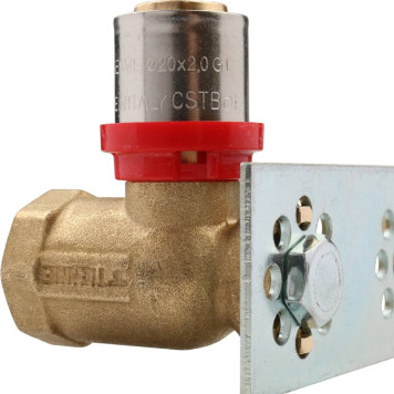 Водорозетка TIEMME двойная на планке 20х1/2-6