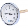 Термометр биметаллический STOUT SIM-0001 с погружной гильзой, Dn 80 мм, гильза 100 мм 1/2", 0...120°С.