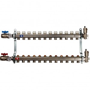 Коллектор STOUT из нержавеющей стали без расходомеров на 12 выходов.