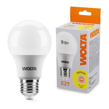 Лампа светодиодная Wolta E27 9Вт 3000K 25Y60BL9E27-1