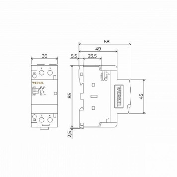 Контактор двухмодульный Werkel Контакторы W942M40O-1