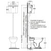 Azzurra Jubilaeum Унитаз напольный 59x40xH42 см, слив в стену, с высоким бачком, с механизмом и трубой Kerasan, цвет фурнитуры: бронза, цвет: Bianco lucido