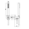 Gattoni Programma Doccia Набор для душа: душевая лейка c 1-м режимом, выпуск из стены- держатель душа, шланг 150см, цвет Nickel brushed