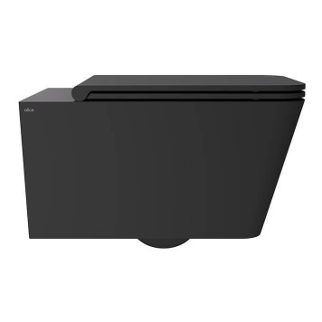 Alice Hide Square Унитаз 55х35см., подвесной, безободковый, без сиденья и крышки, цвет: чёрный матовый. 31210108, FIX10-2