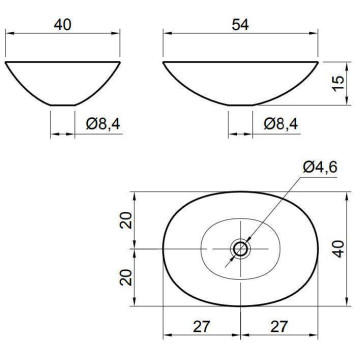 Antonio Lupi Servo Раковина 54х40 см, без отв., накладная, цвет: белый-2