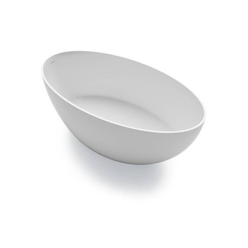 Gruppo Treesse Bali Ванна отдельностоящая 160x85x62h cм, с сливом-переливом и сифоном, Solid Surface, цвет: белый матовый-4