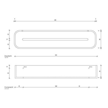 Decor Walther Black Stone DCT45 Душевая полочка 45x10см, подвесная, цвет: черный матовый / сталь матовая. 0973965-1