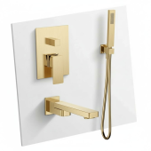 AQM8411BG Savona Набор для комплектации ванны с изливом и ручным душем, цвет золото шлифованное AQM8411BG