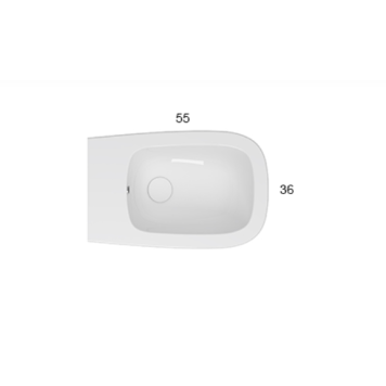 Globo Genesis Биде напольное приставное 55х36см, с1отв для смеситель, с креплением, цвет: белый. GN009.BI*1-1