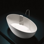 Gruppo Treesse Bali Ванна отдельностоящая 160x85x62h cм, с сливом-переливом и сифоном, Solid Surface, цвет: белый матовый. V026BO