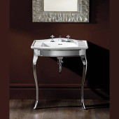 DevonDevon Lady Декоративная структура 69.5х50см, с раковиной на 3 отв., напольная, цвет: хром/белая. IBLI3FWES,  DELADYCR