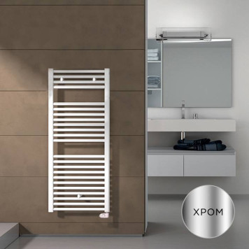 Irsap Ares Полотенцесушитель электрический 58x111.8x3см (22 трубок-2 пром), мощность:400 ватт, с хромир. регулятором темп-ры, провод: 120см, цвет: хром