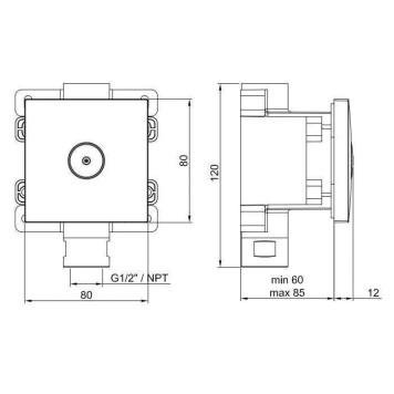 Almar Mist Body Jet Square Форсунка встраиваемая, цвет: High Brass Brushed PVD. E044261.HB-1