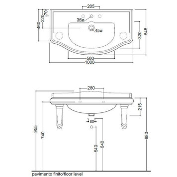 Kerasan Retro 100 Раковина 100х54.5 см, с 1 отв., цвет: белый-2