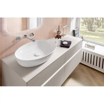 VilleroyBoch Artis Раковина 61х42х12.5см., накладная, без отв., без перелива, TitanCeram, цвет: альпийский белый. 41986101-9